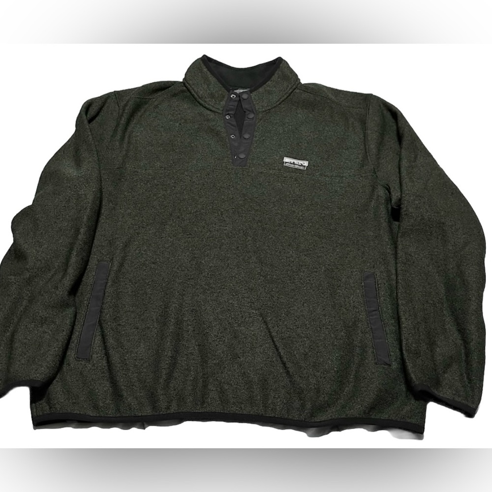 Eddie Bauer Classic Fit Fleece Lined Sweater Men’s Sz XL Heather Forest Green